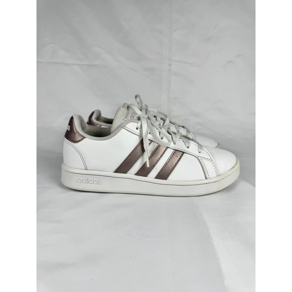 Adidas Grand Court EF0101 Kids 2.5 Sneakers Cloud White Leather Tennis Shoes